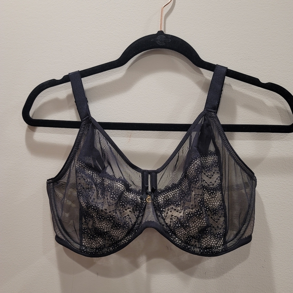Chantelle Révèle Moi Perfect Fit Underwire Bra Sz 34DDDD Black